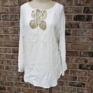 NWT FRAME Shirt Long Sleeves Tie-String Top M